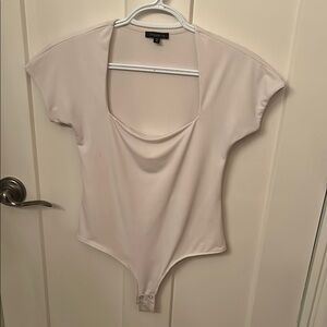Dynamite Cream Cap Sleeve Bodysuit, size S